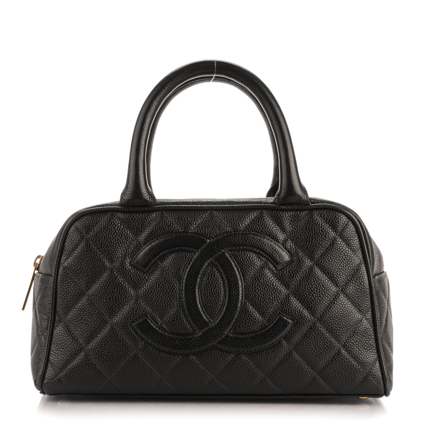 Caviar Quilted Small Bowler Black