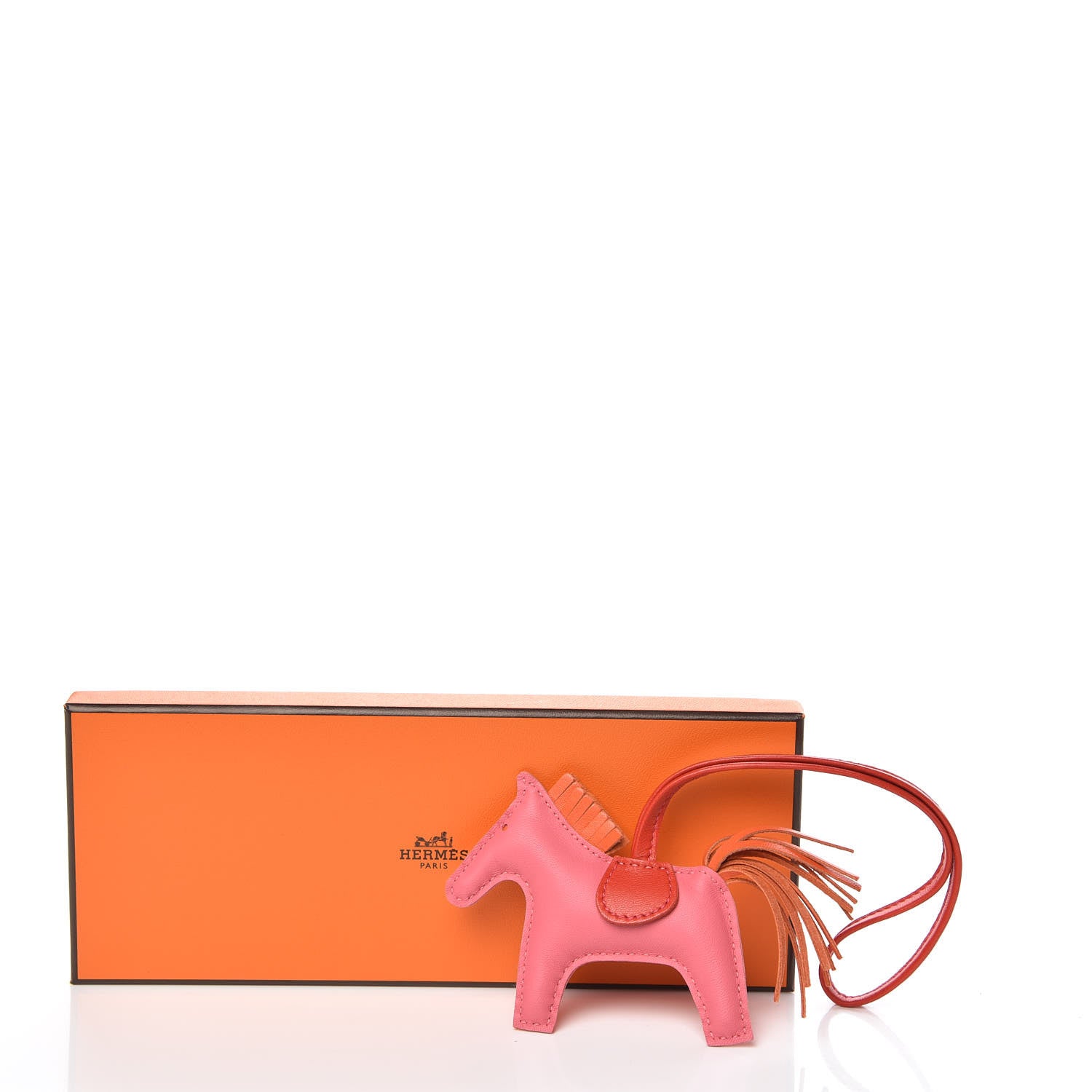 Hermes Milo Lambskin Grigri Rodeo Bag Charm PM Rose Azalee Orange Poppy Rouge Indien 4 of 4