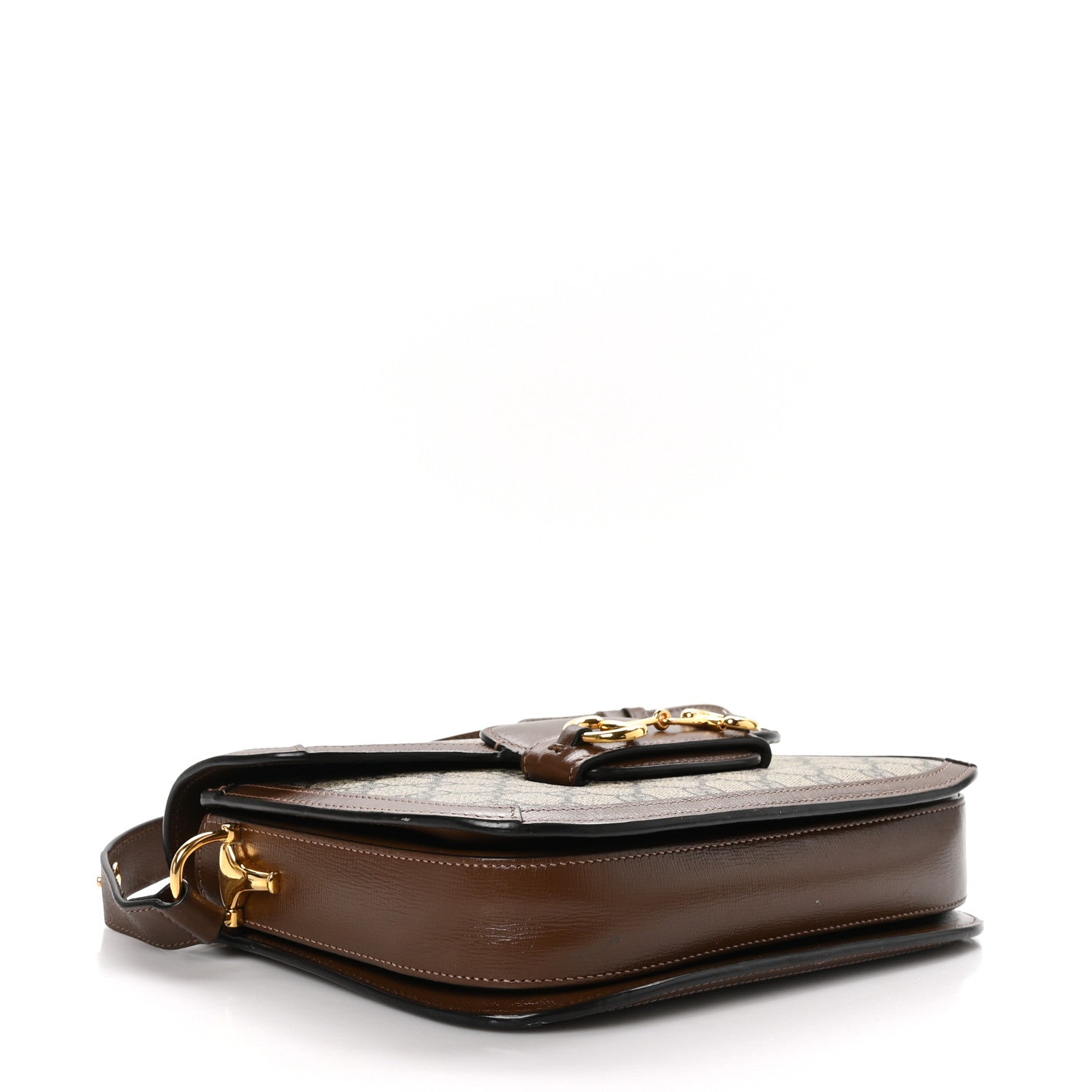 Gucci GG Supreme Monogram Horsebit 1955 Shoulder Bag Beige Brown Sugar 4 of 11