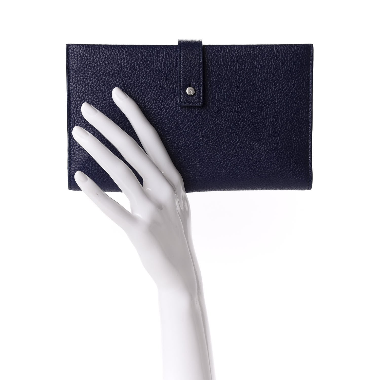 Saint Laurent Grained Calfskin Sac De Jour Souple Thin Wallet Saphir 2 of 7