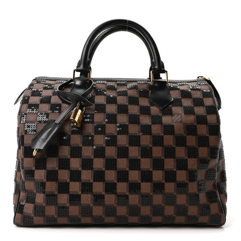 Damier Paillettes Speedy 30 Black