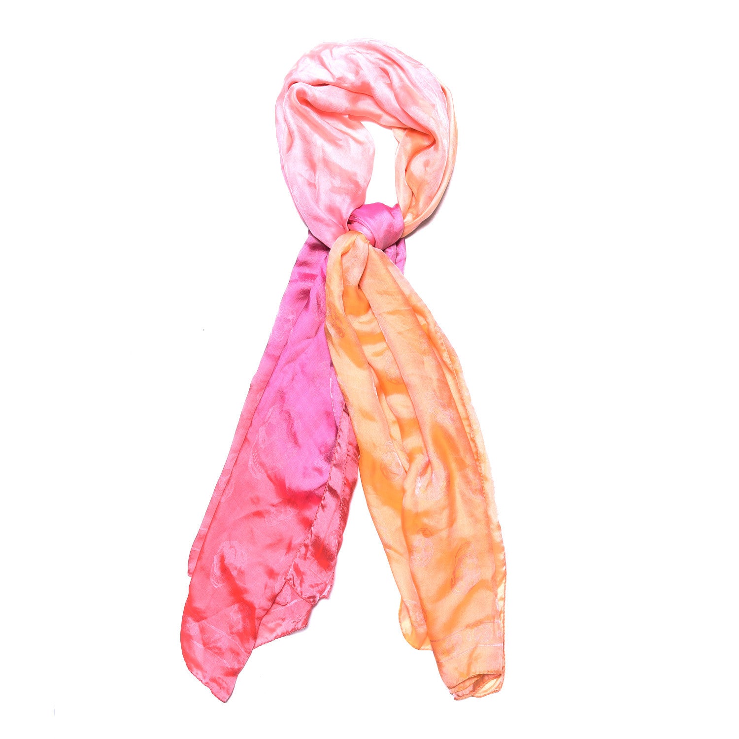 Alexander McQueen Silk Degrade Skull Scarf Pink 1 of 4
