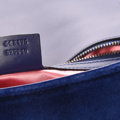 Gucci Velvet Matelasse Medium GG Marmont Shoulder Bag Cobalt Blue 7 of 9
