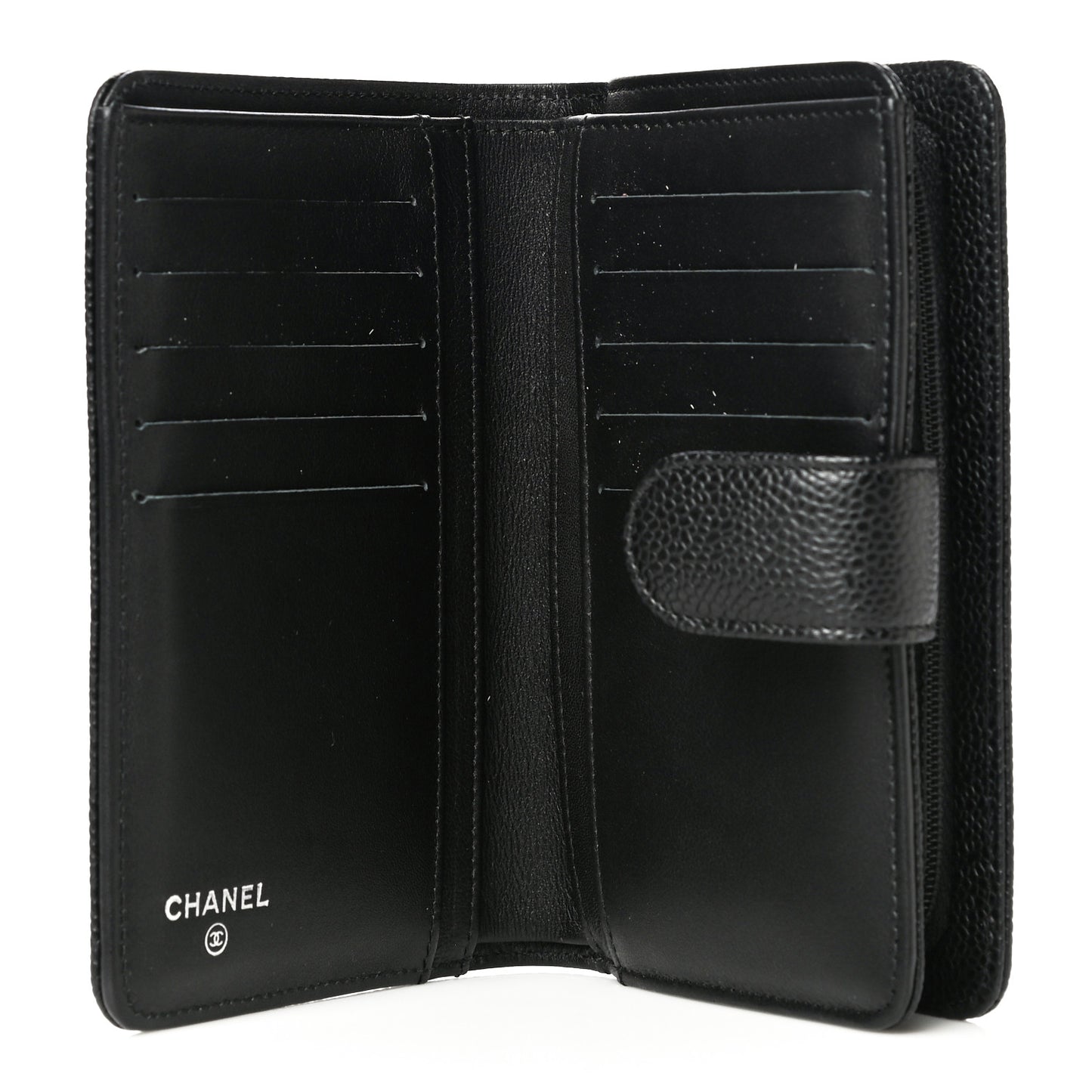 Caviar Timeless CC Zipped Pocket Wallet Black