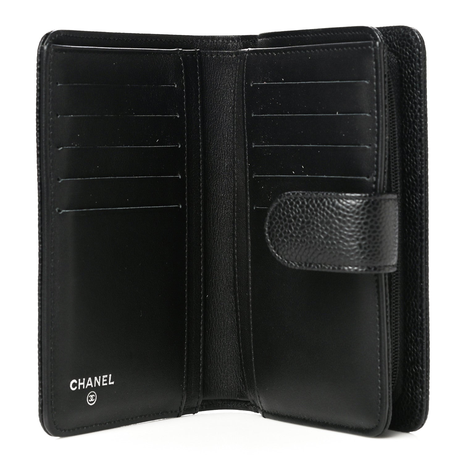 Chanel Caviar Timeless CC Zipped Pocket Wallet Black 5 of 11