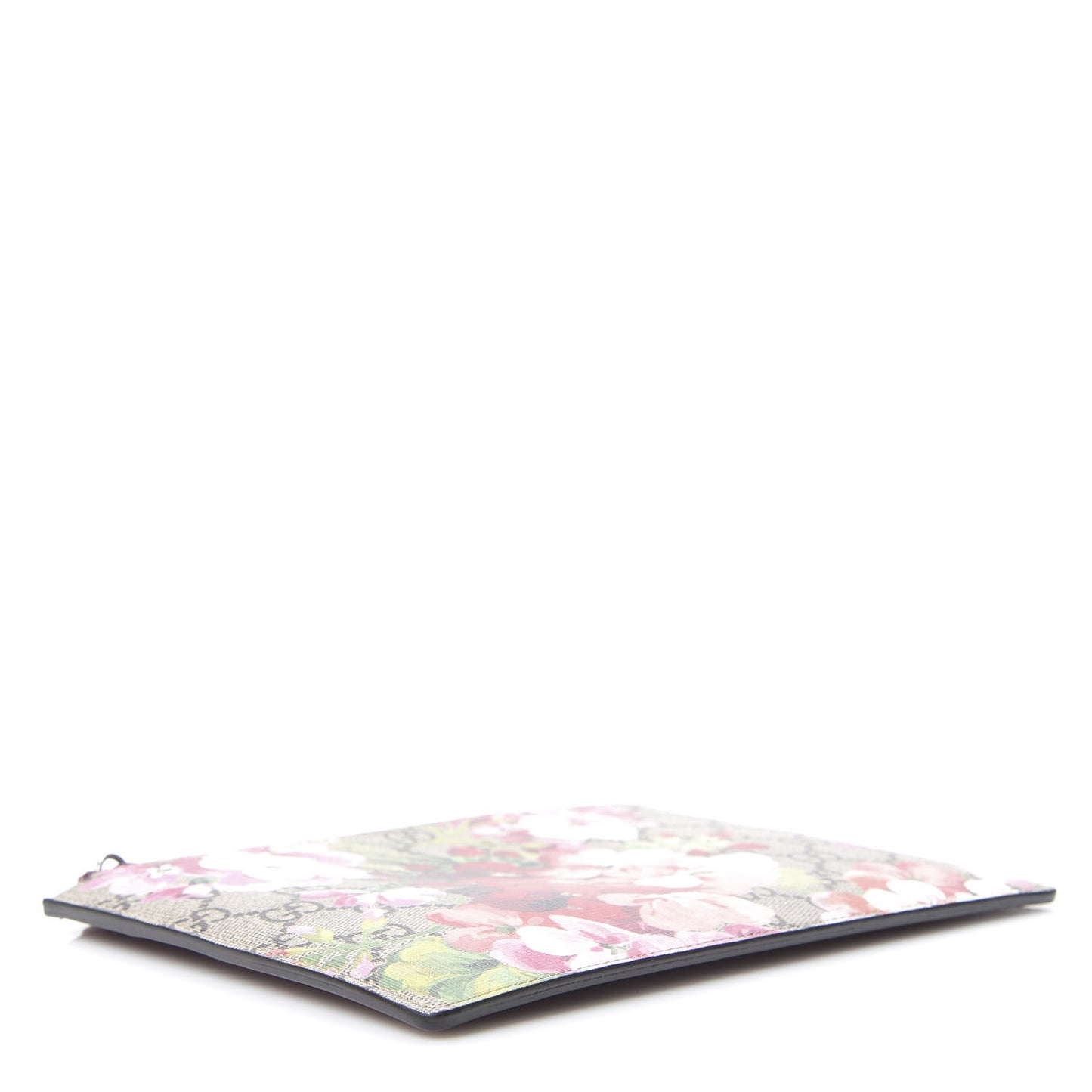GG Supreme Monogram Blooms Small Zip Pouch Beige Multicolor Dry Rose