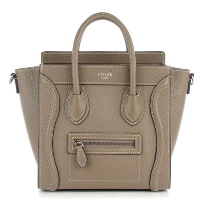 Celine Drummed Calfskin Nano Luggage Souris 1 of 8