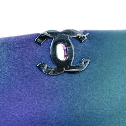 Chanel Tie Dye Calfskin Quilted Medium Chanel 19 Flap Blue Purple 11 of 11