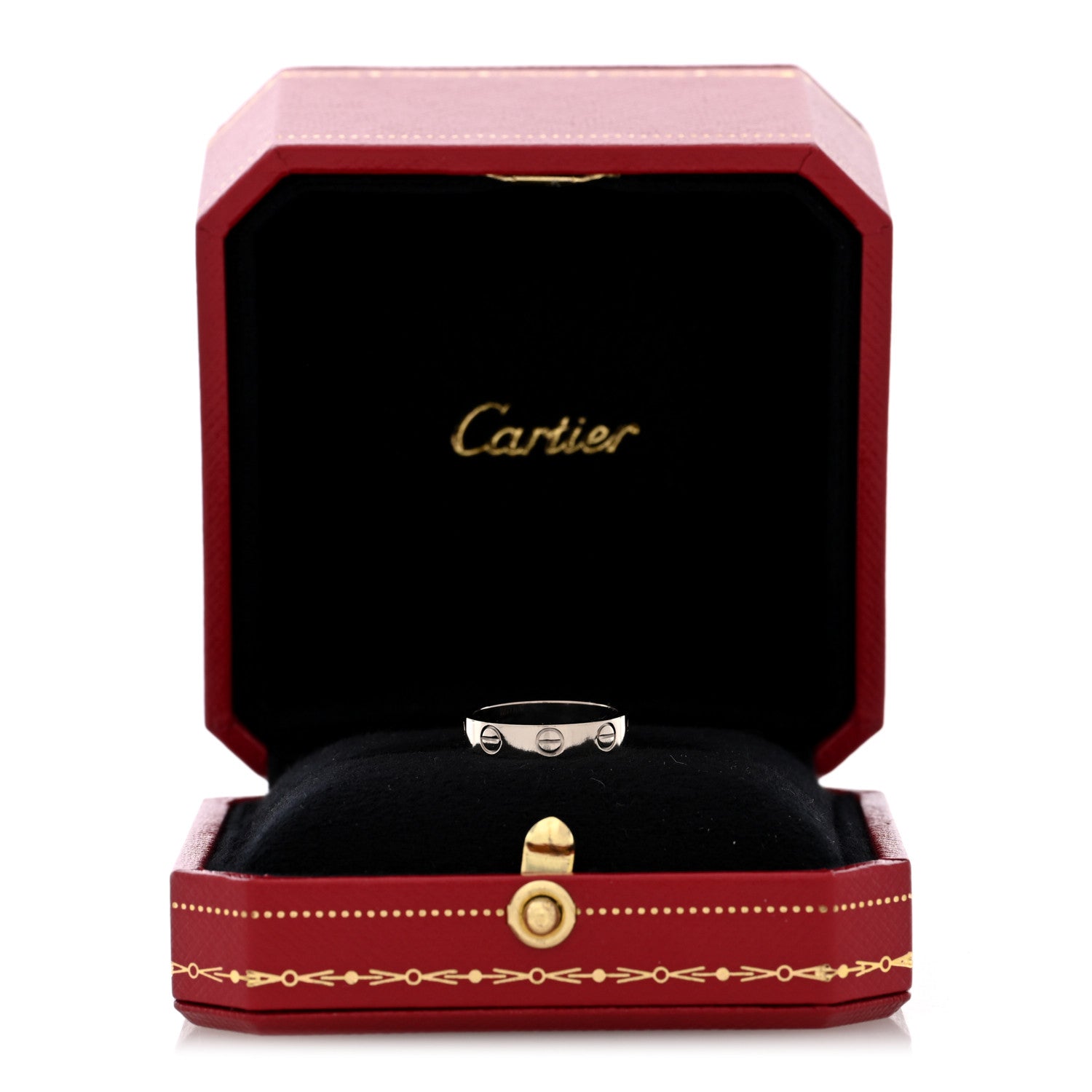 Cartier 18K White Gold 3.5mm LOVE Wedding Band Ring 47 4 5 of 5