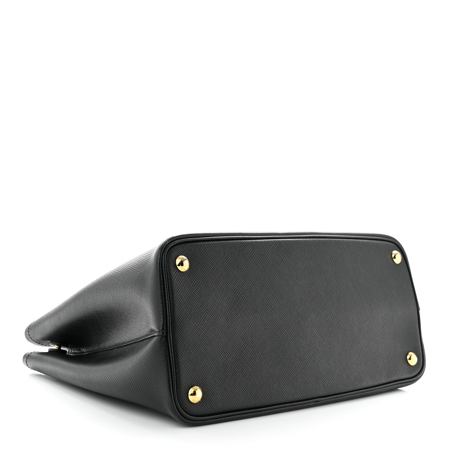 Prada Saffiano Cuir Large Double Bag Black Mughetto 4 of 9
