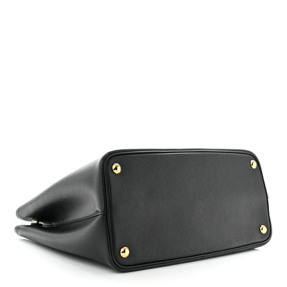 Prada Saffiano Cuir Large Double Bag Black Mughetto 4 of 9