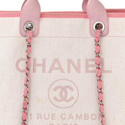 Chanel Woven Straw Raffia Medium Deauville Tote Pink 8 of 11