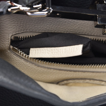 Fendi Cuoio Romano Selleria Bi-Color Medium Peekaboo Iconic Satchel Asfalto Latte 10 of 14