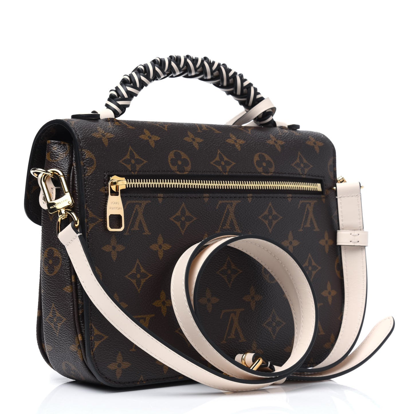 Monogram Braided Pochette Metis Creme Beige