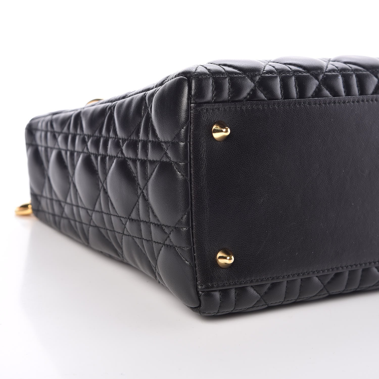 Christian Dior Lambskin Cannage Medium Lady Dior Black 9 of 10