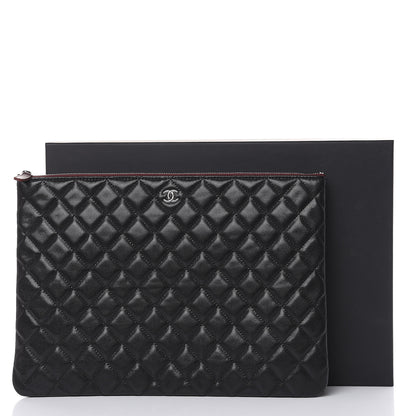 Chanel Caviar Quilted Large Cosmetic Case Black 8 of 8