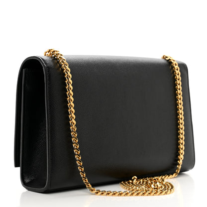Saint Laurent Grain De Poudre Medium Classic Monogram Kate Satchel Black 4 of 9