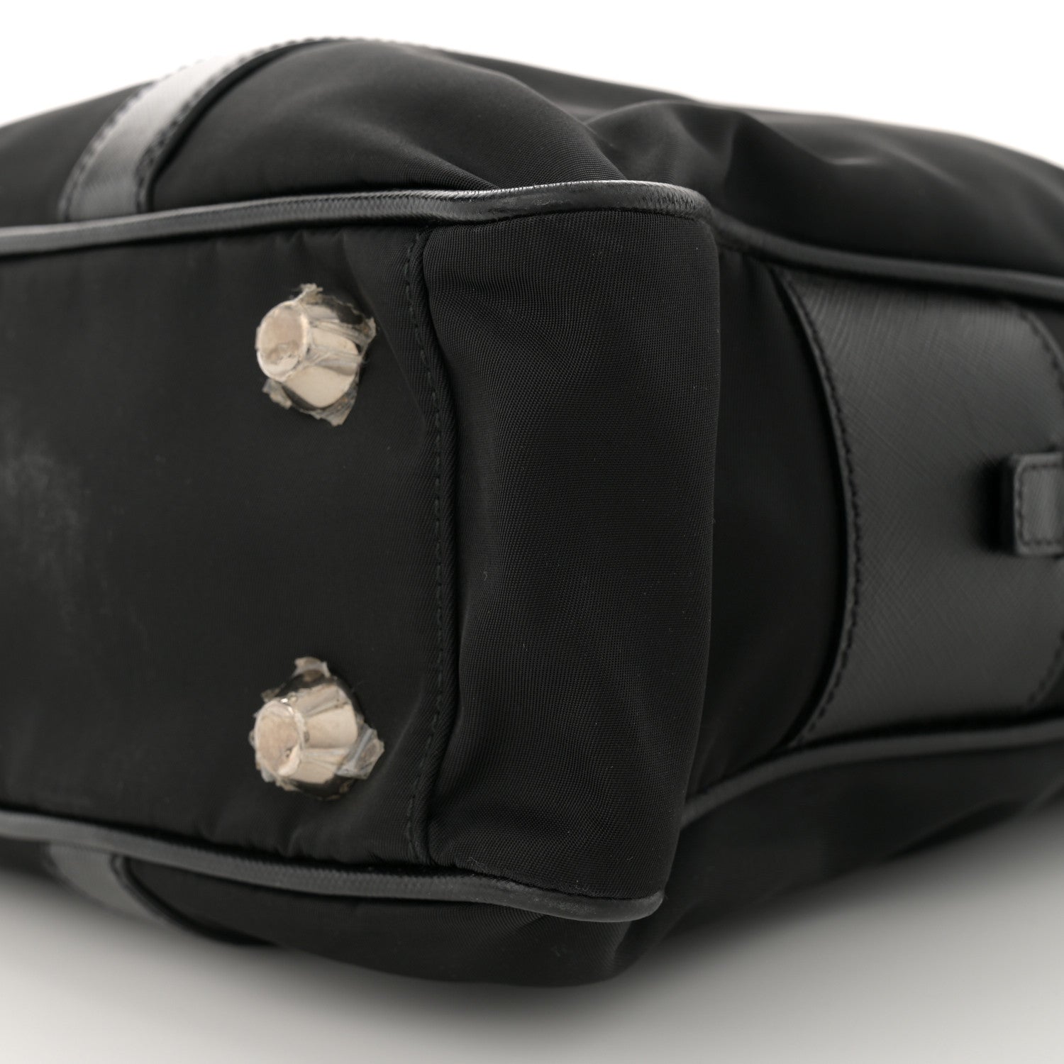 Prada Tessuto Nylon Saffiano Metal Triangle Logo Work Bag Black 10 of 14