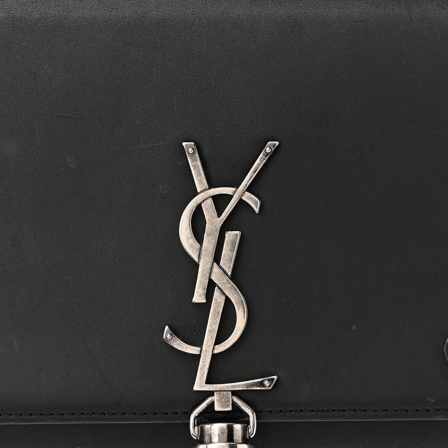 Saint Laurent Smooth Calfskin Classic Monogram Pins Kate Tassel Chain Wallet Black 7 of 14