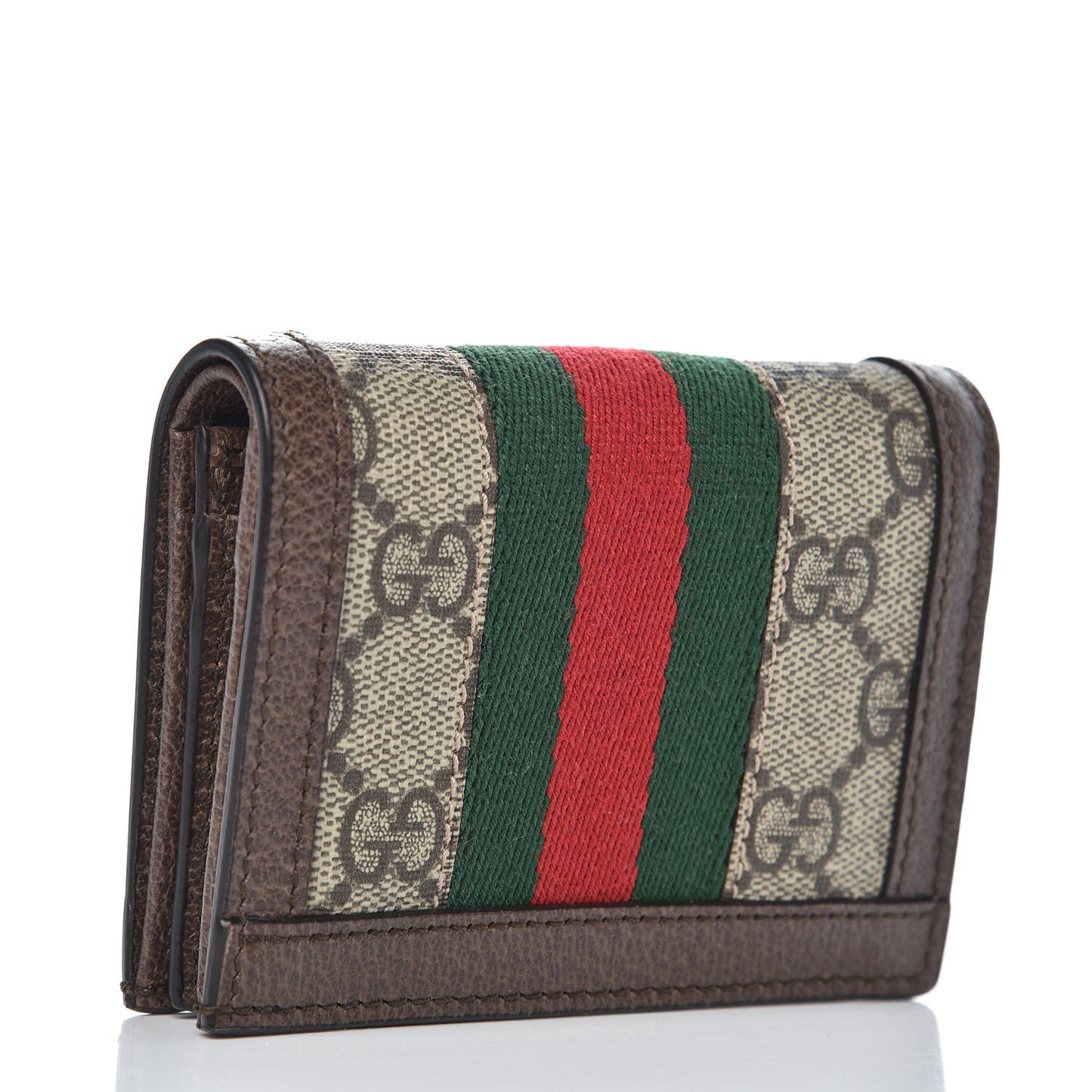 GG Supreme Monogram Web Ophidia Card Case Beige New Acero