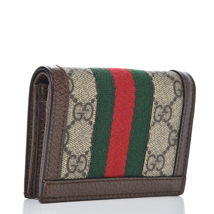 Gucci GG Supreme Monogram Web Ophidia Card Case Beige New Acero 3 of 6
