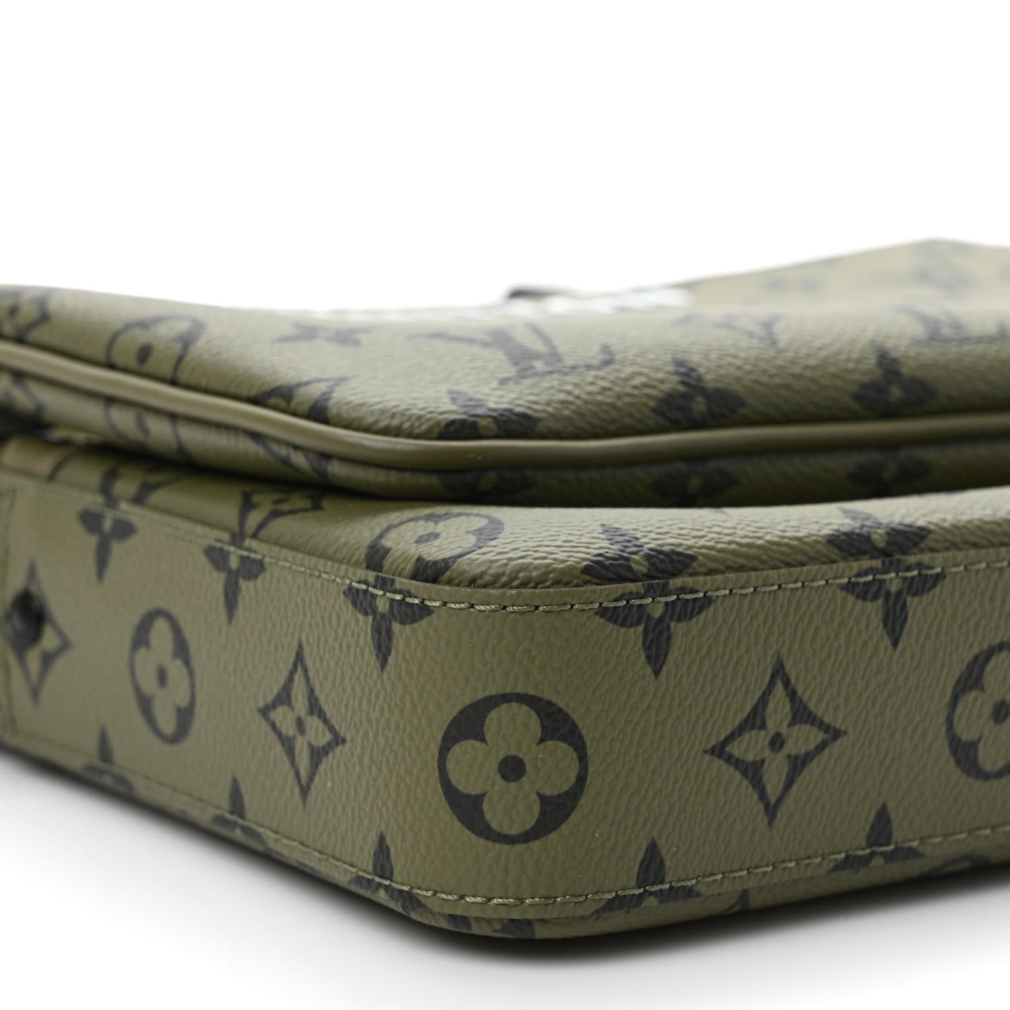 Monogram Trio Messenger Khaki Vermillion