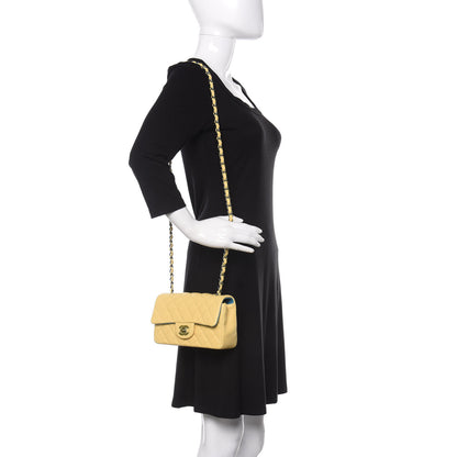 Chanel Lambskin Quilted Mini Rectangular Flap Yellow Blue 2 of 12