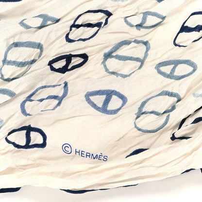 Hermes Cotton Silk Crinkled Maillons Libres 140 Scarf 3 of 3