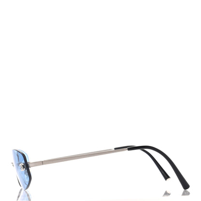 Chanel Metal Frameless Sunglasses 4002 Blue 3 of 8