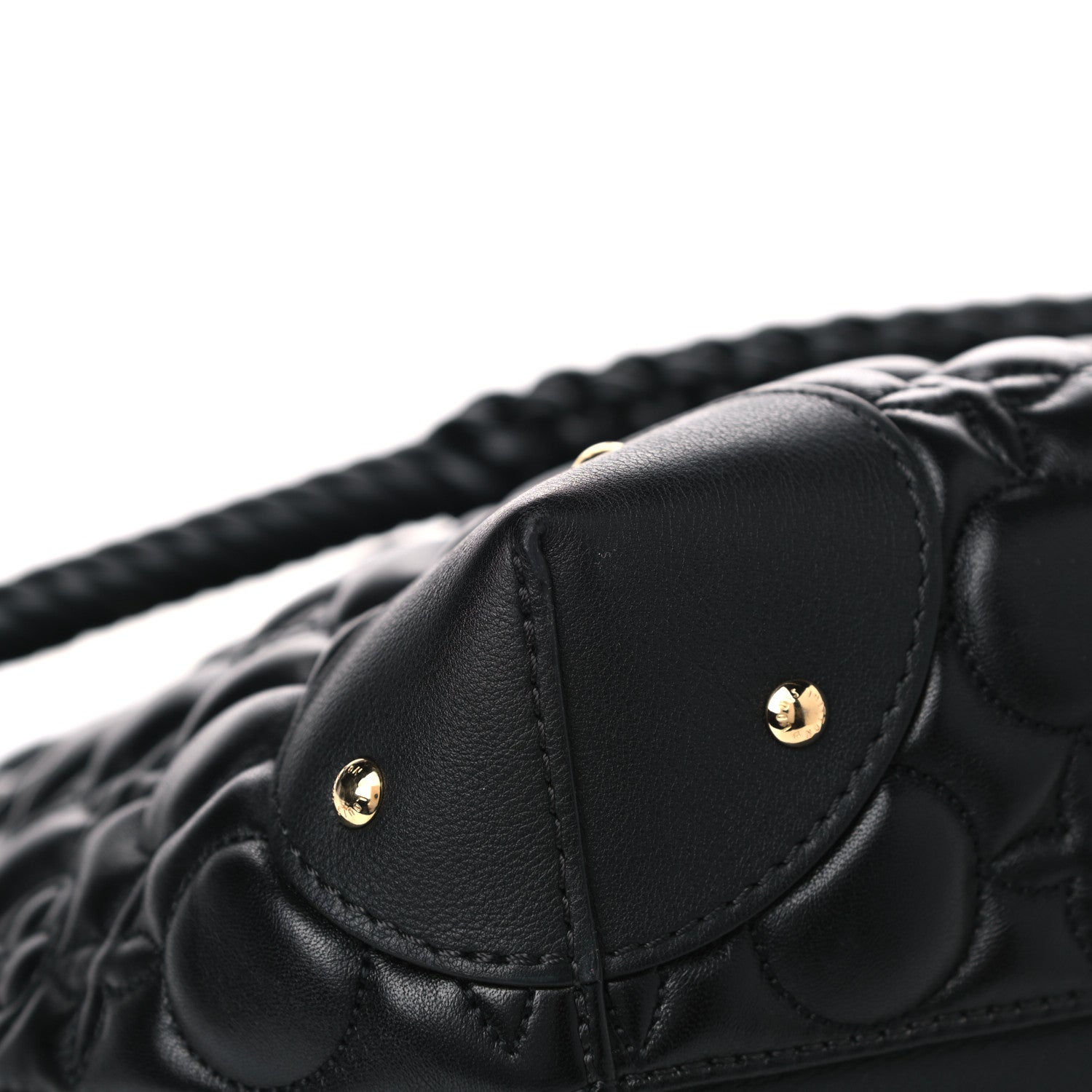 Louis Vuitton Lambskin Quilted Flowers Triangle Softy Black 9 of 10