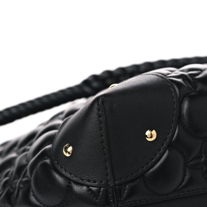 Louis Vuitton Lambskin Quilted Flowers Triangle Softy Black 9 of 10