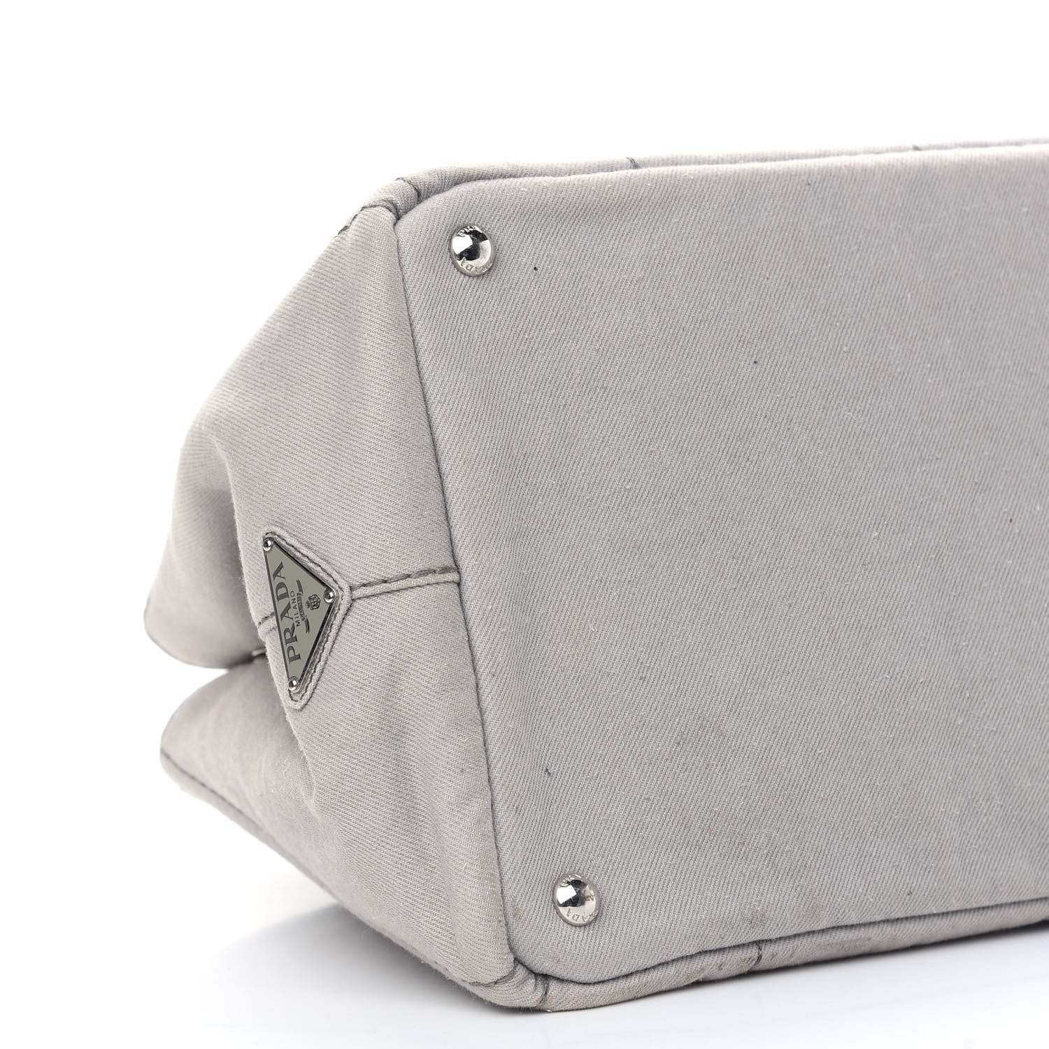 Prada Denim Logo Tote White 7 of 9