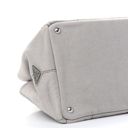 Prada Denim Logo Tote White 7 of 9