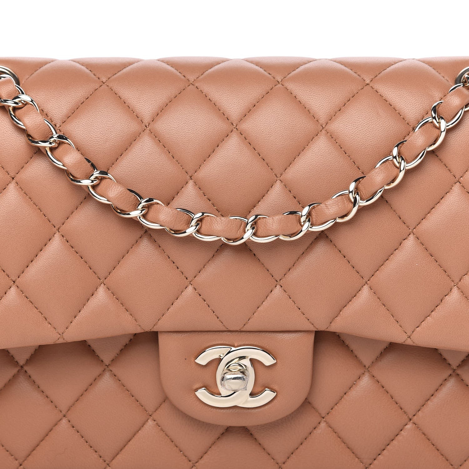 Chanel Lambskin Quilted Medium Double Flap Brown 10 of 10