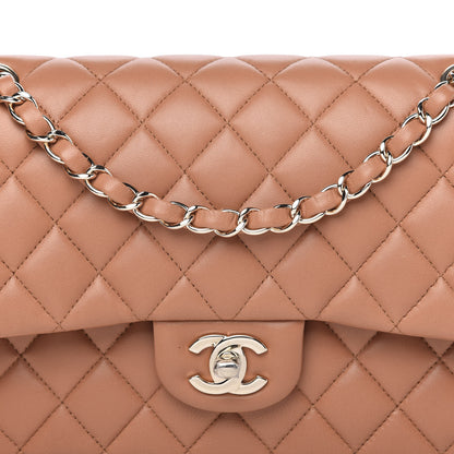 Chanel Lambskin Quilted Medium Double Flap Brown 10 of 10