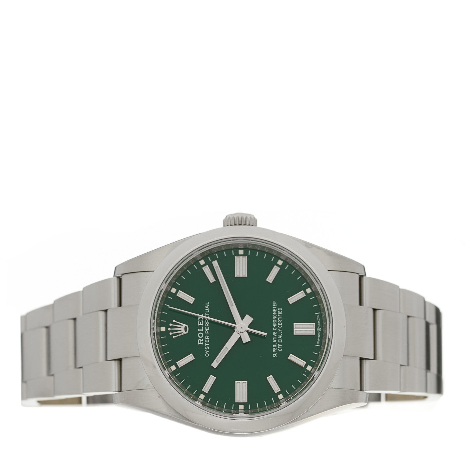 Rolex Stainless Steel 36mm Oyster Perpetual Watch Green 126000 2 of 5