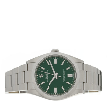 Rolex Stainless Steel 36mm Oyster Perpetual Watch Green 126000 2 of 5