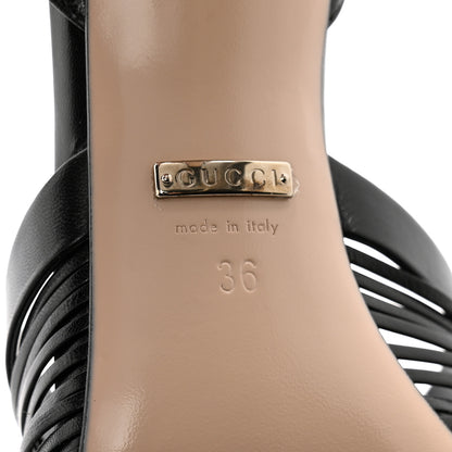 Gucci Nappa Crawford Knot Slingback Slide Sandals 36 Black 7 of 7