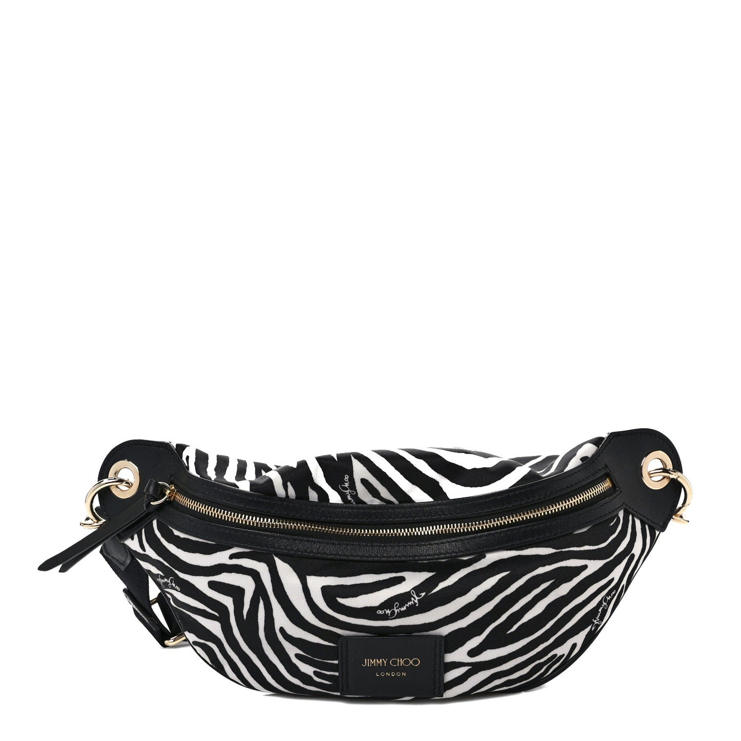 Nylon Zebra Candice Belt Bag Black White