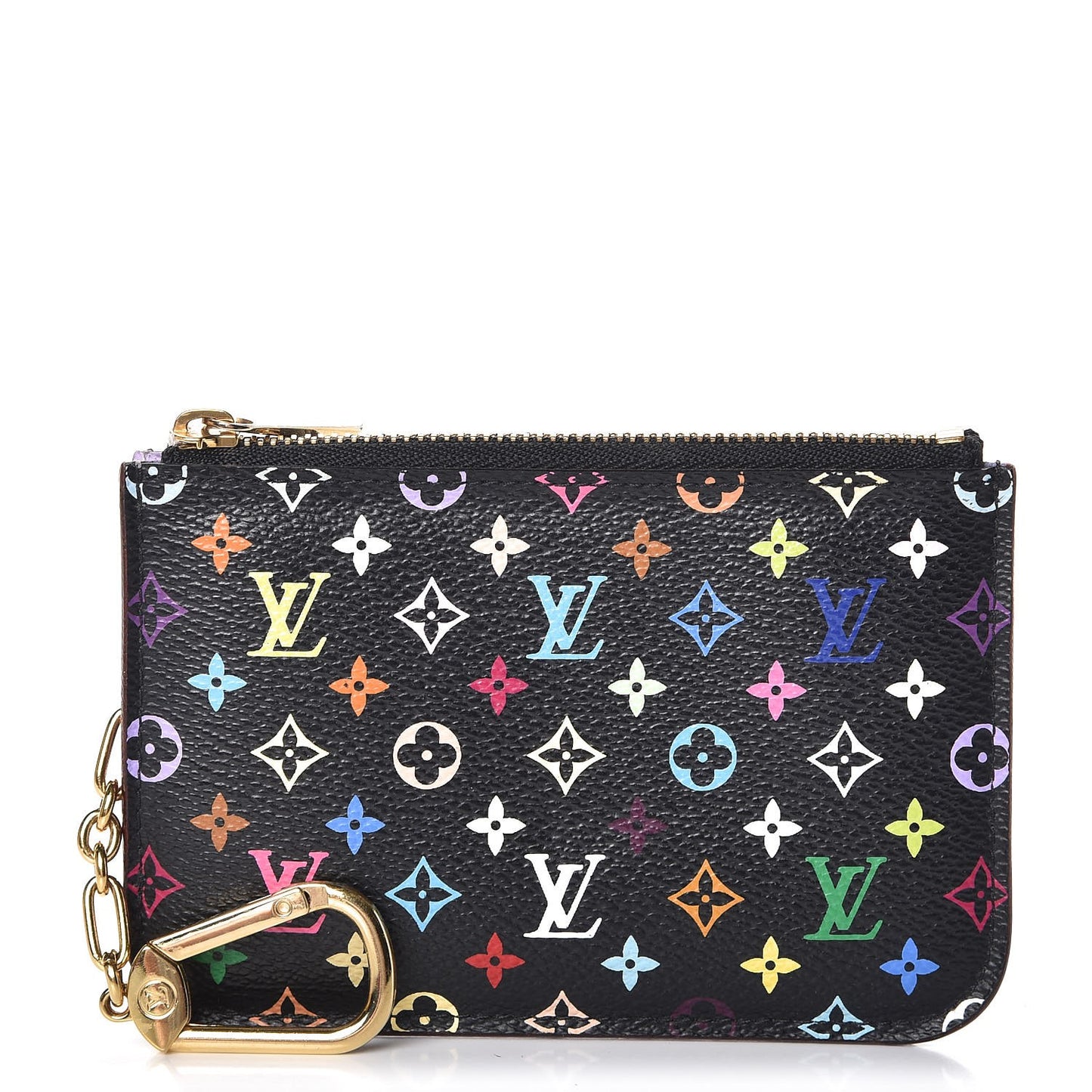 Monogram Multicolor Key Pouch Black Violet