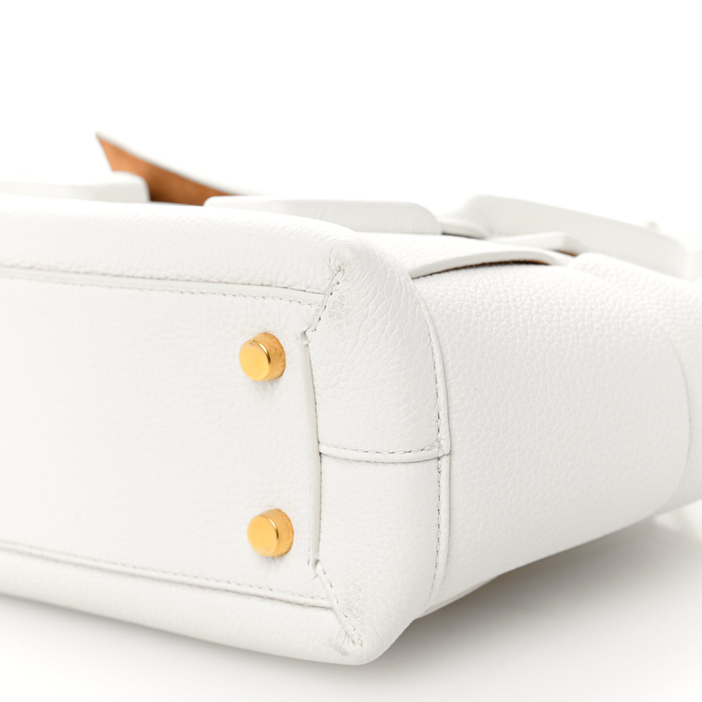 French Calfskin Maxi Intrecciato Mini Arco Bianco