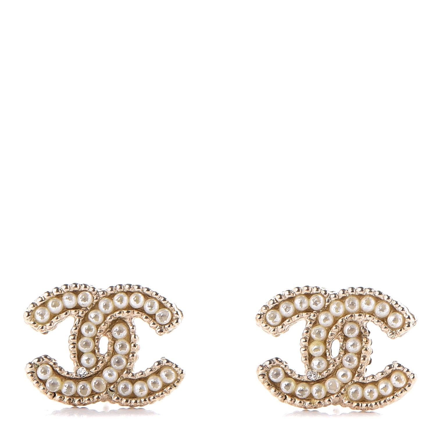 Chanel Pearl CC Earrings Light Gold 1 of 6