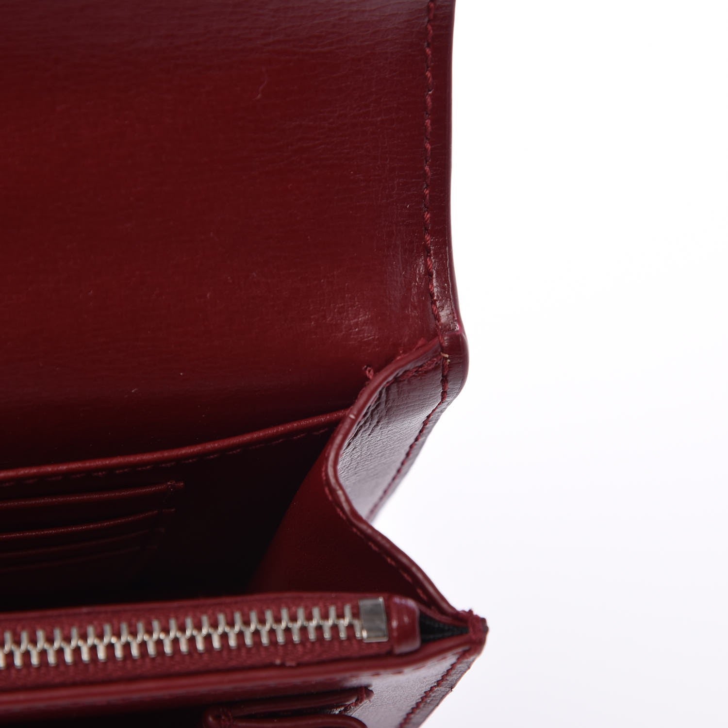Saint Laurent Calfskin Monogram Sunset Chain Wallet Palissandre 7 of 8
