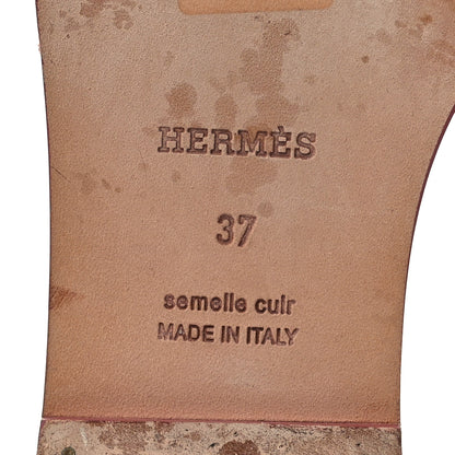 Hermes Goatskin Oran Sandals 37 Rouge Blush 8 of 13