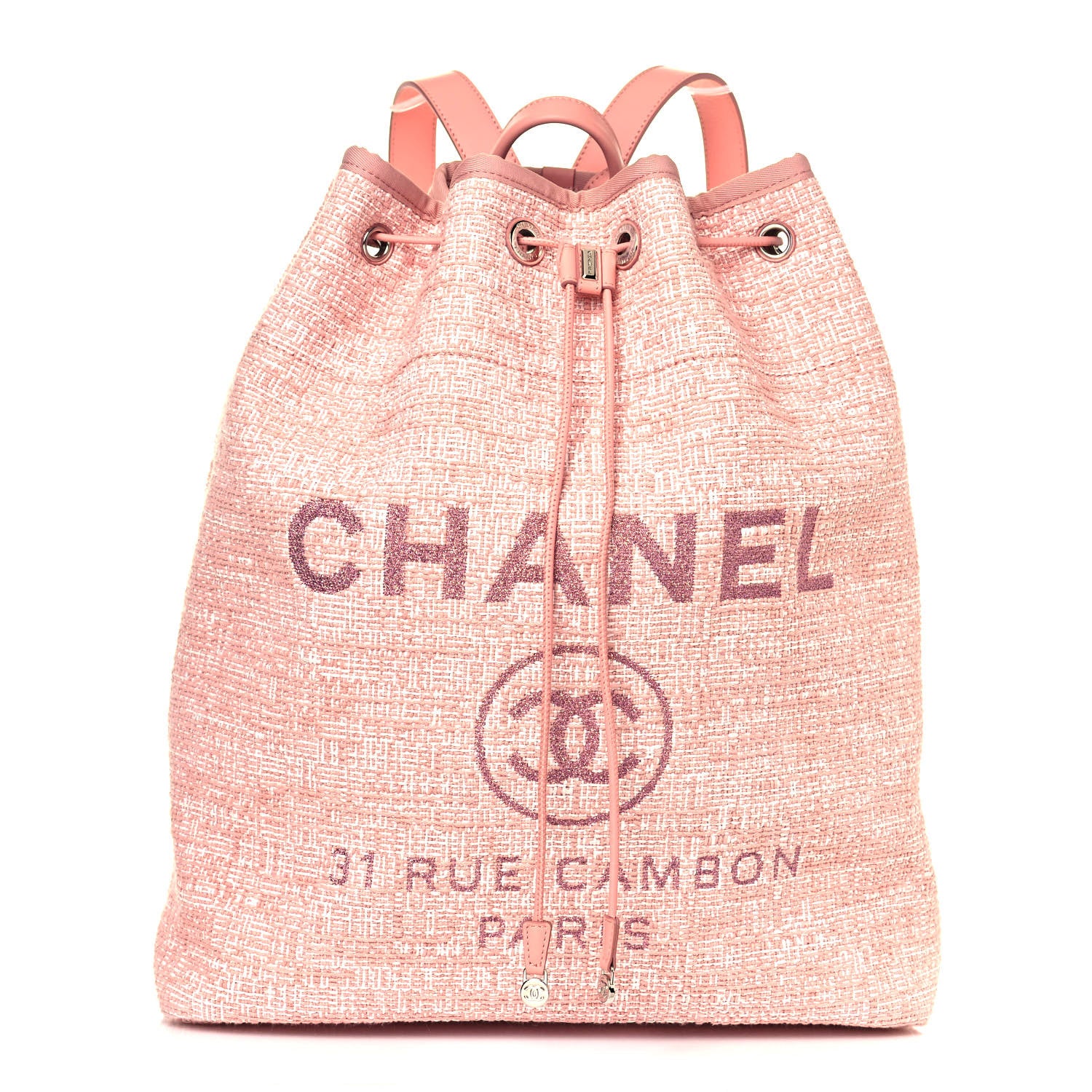 Chanel Canvas Large Deauville Backpack Pink 1 of 12
