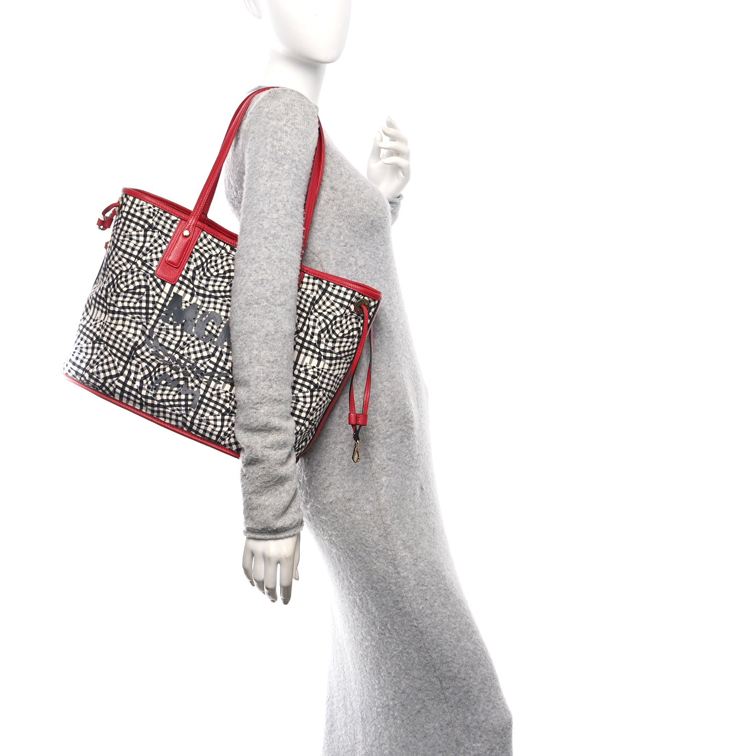 MCM Visetos Medium Liz Reversible Shopper Tote Ruby Red 2 of 17