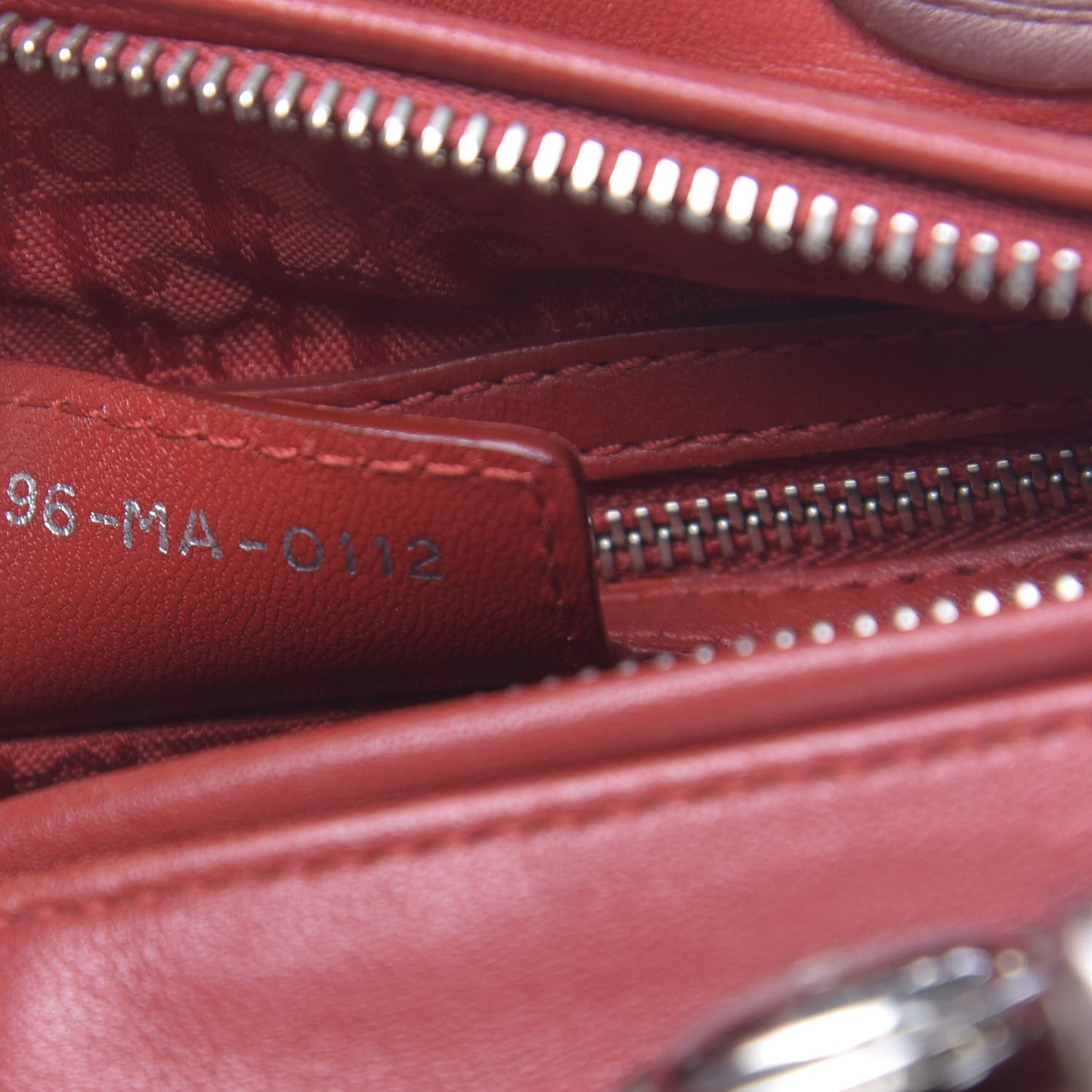 Lambskin Cannage Medium Lady Dior Red