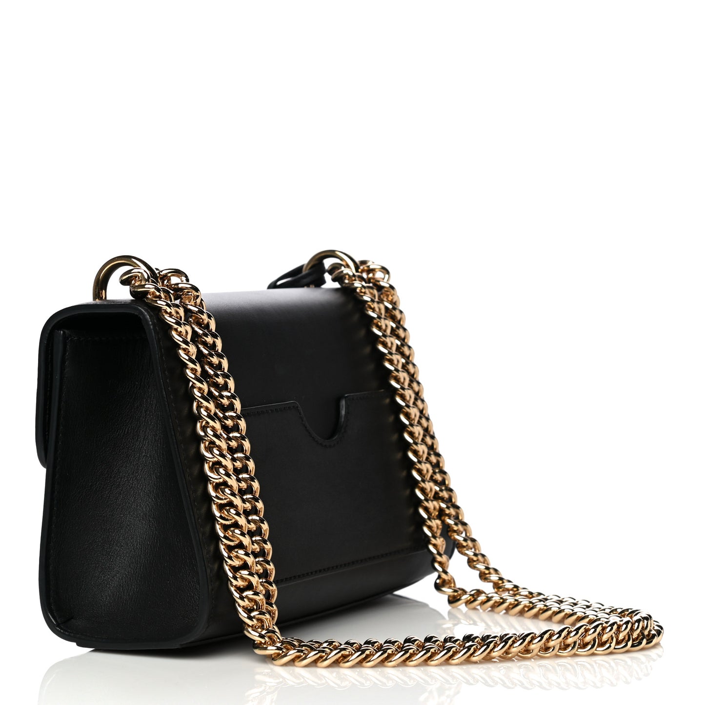 Calfskin Small Padlock Shoulder Bag Black