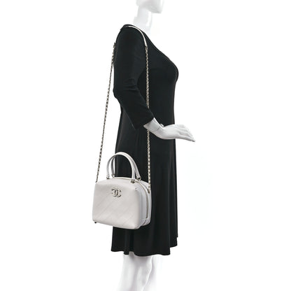 Chanel Calfskin Stitched Cube Top Handle Crossbody Bag White 2 of 12