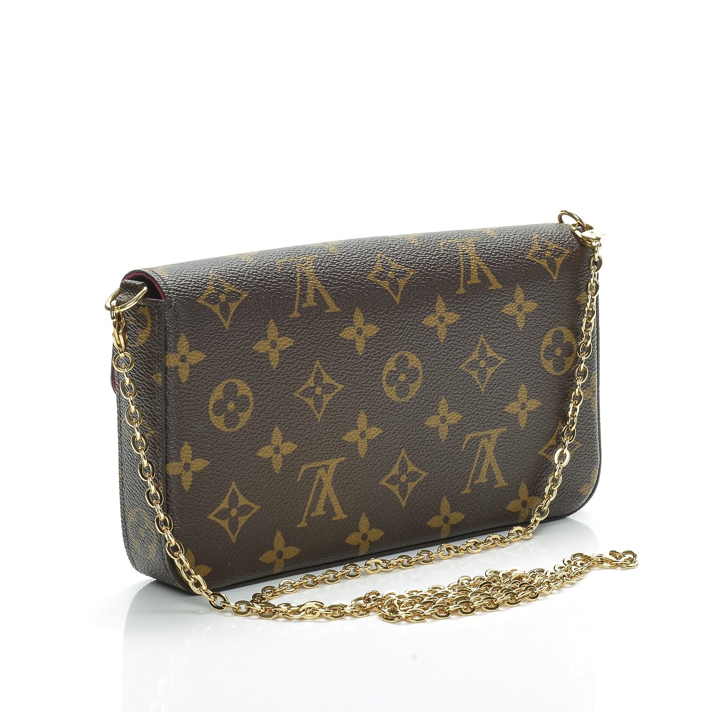 Monogram Pochette Felicie Chain Wallet Fuchsia